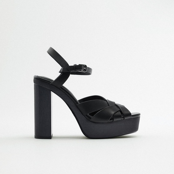 Zara Shoes - NEW Zara 100% cow leather platform heeled sandals